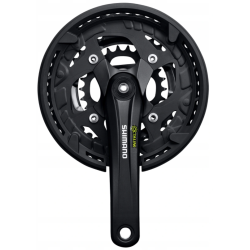 Korba Shimano ALIVIO T4010 9-rzędowa 48/36/26T 175 mm czarna - widok z przodu