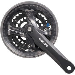 Korba Shimano ACERA M361 48/38/28175 mm czarna z osłoną - widok z przodu